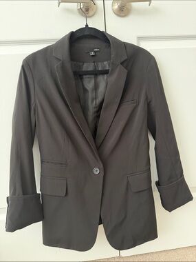 Aqua Women's Dark Brown Single-Button Blazer